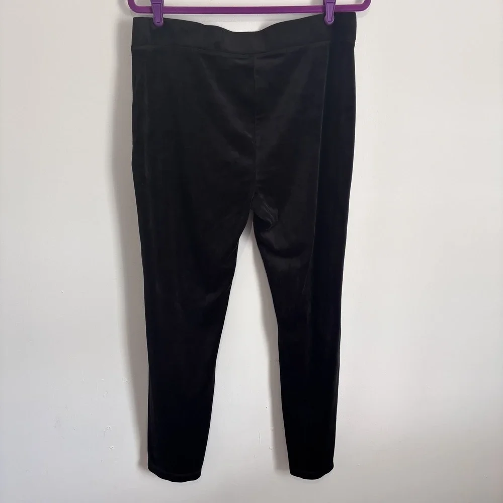 Juicy Couture Women's Velour Drawstring Track Pants Size L Black Y2K Lounge Soft - Picture 5 of 12